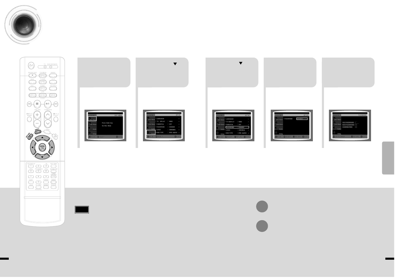 Setting the password | Samsung HT-DS1870 User Manual | Page 24 / 40