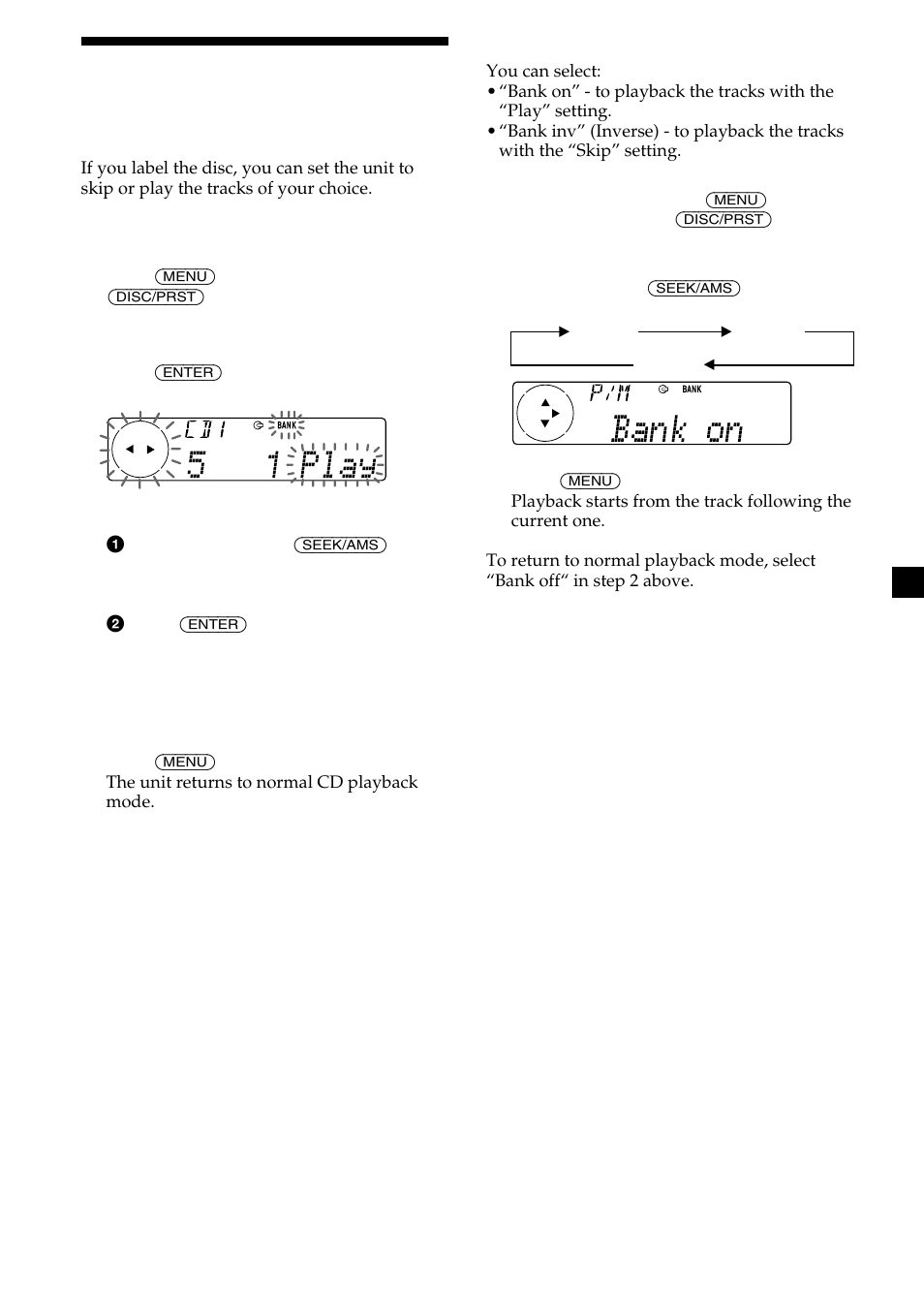 Selecting specific tracks for playback | Sony MDX-C8500X User Manual | Page 17 / 116