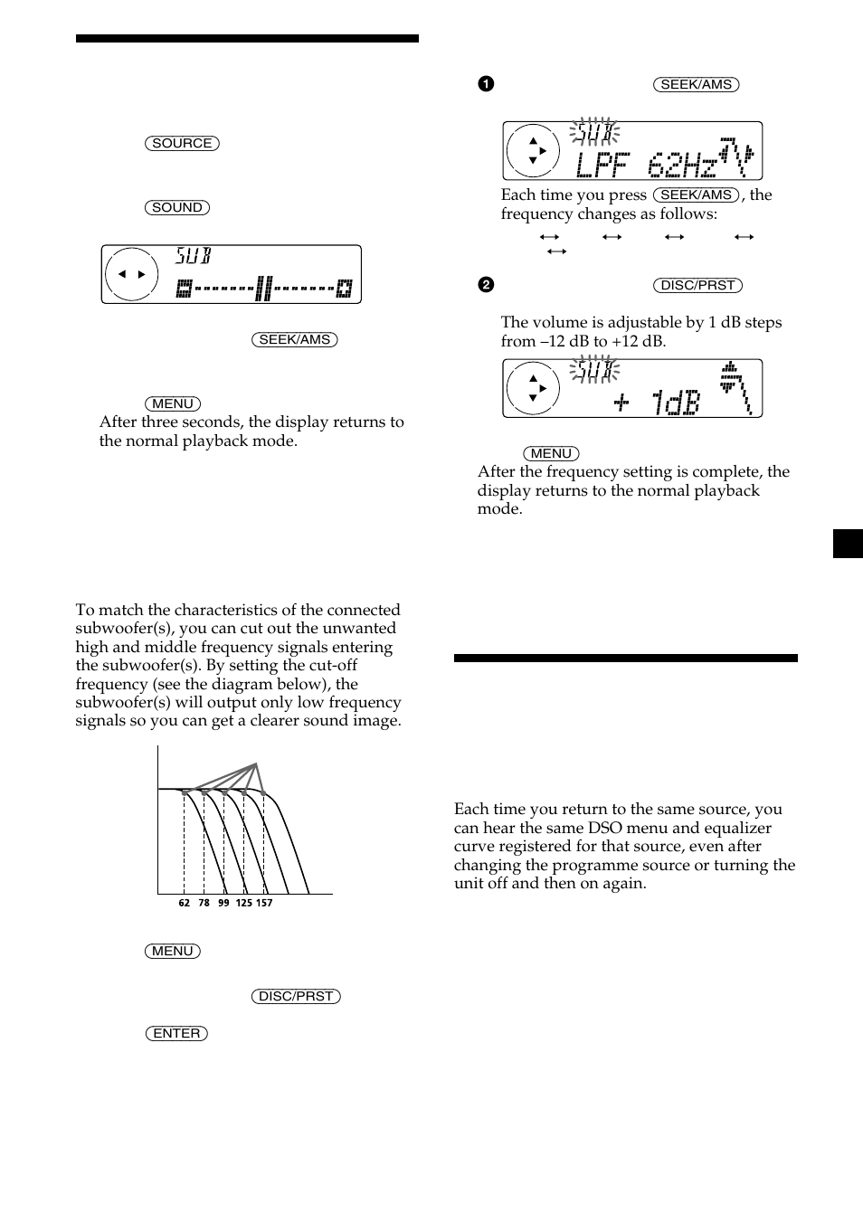 25 adjusting the volume of the subwoofer(s) | Sony MDX-C8500X User Manual | Page 25 / 116