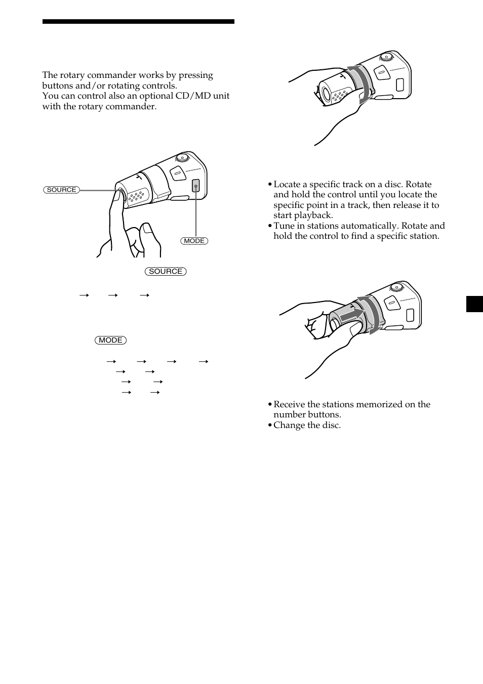 27 using the rotary commander | Sony MDX-C8500X User Manual | Page 27 / 116