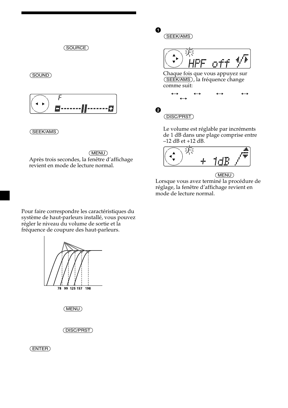 Réglage de la balance avant/arrière | Sony MDX-C8500X User Manual | Page 62 / 116