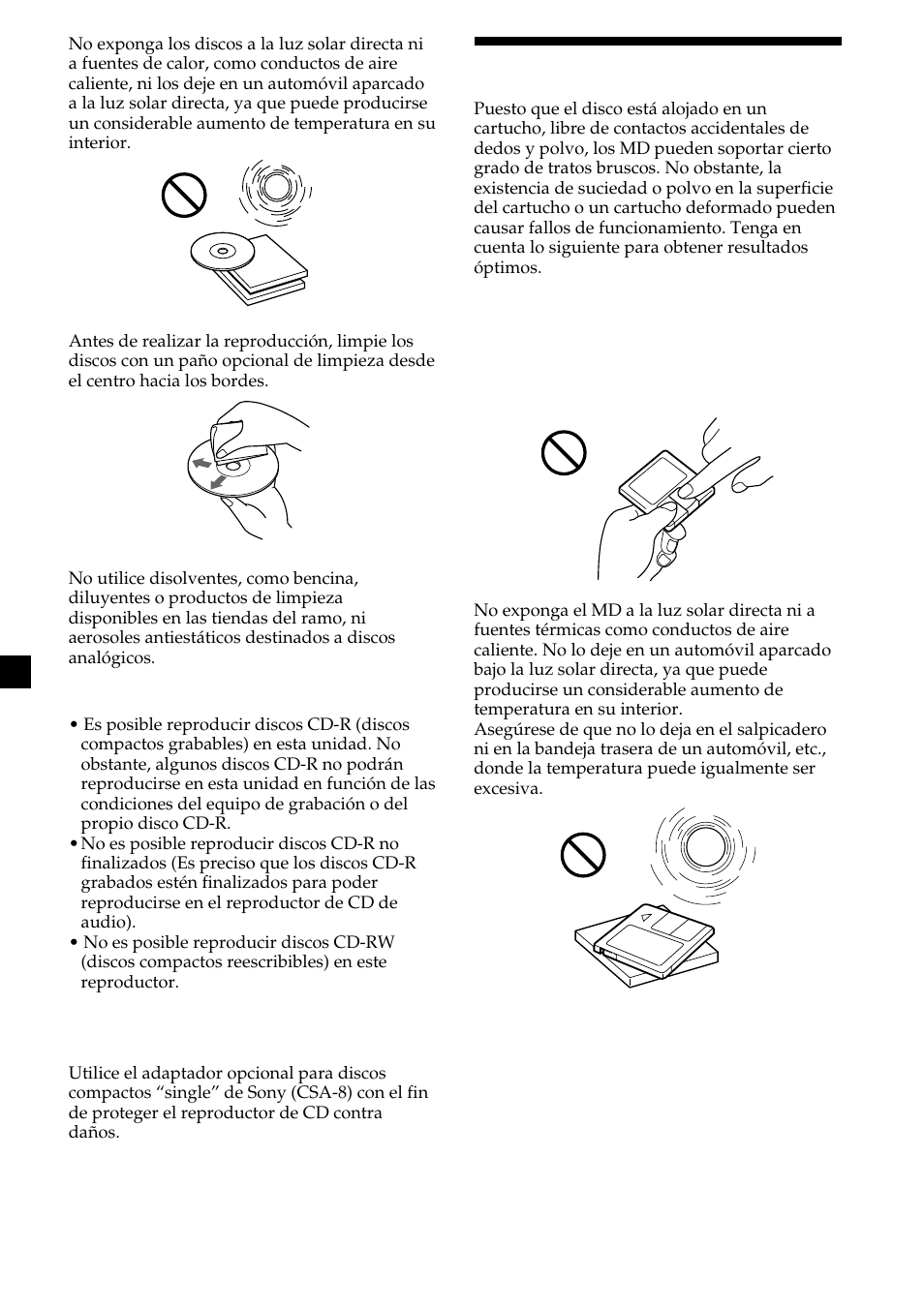 4notas sobre los md | Sony MDX-C8500X User Manual | Page 80 / 116