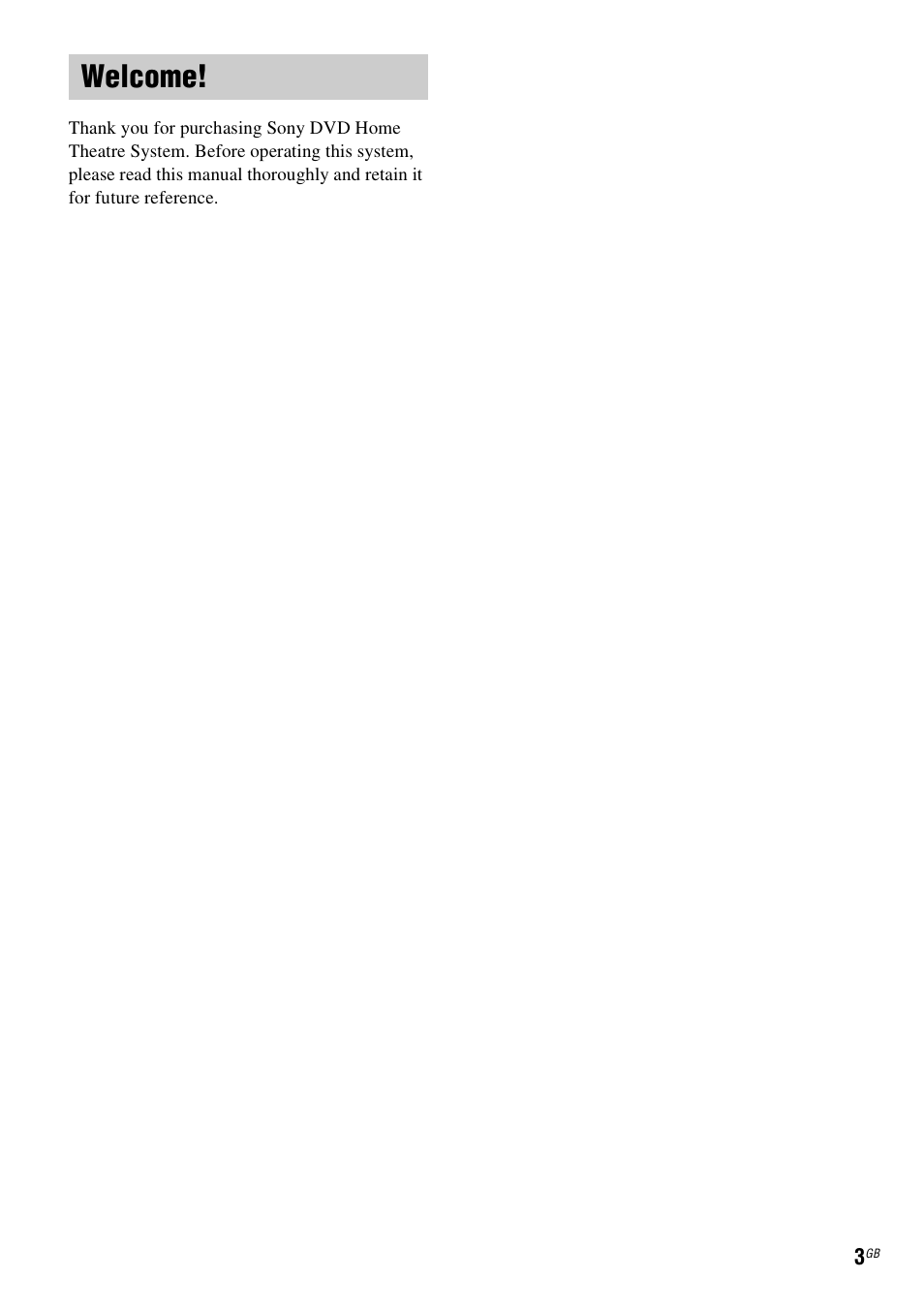 Welcome | Sony SRSDZ10 User Manual | Page 3 / 92