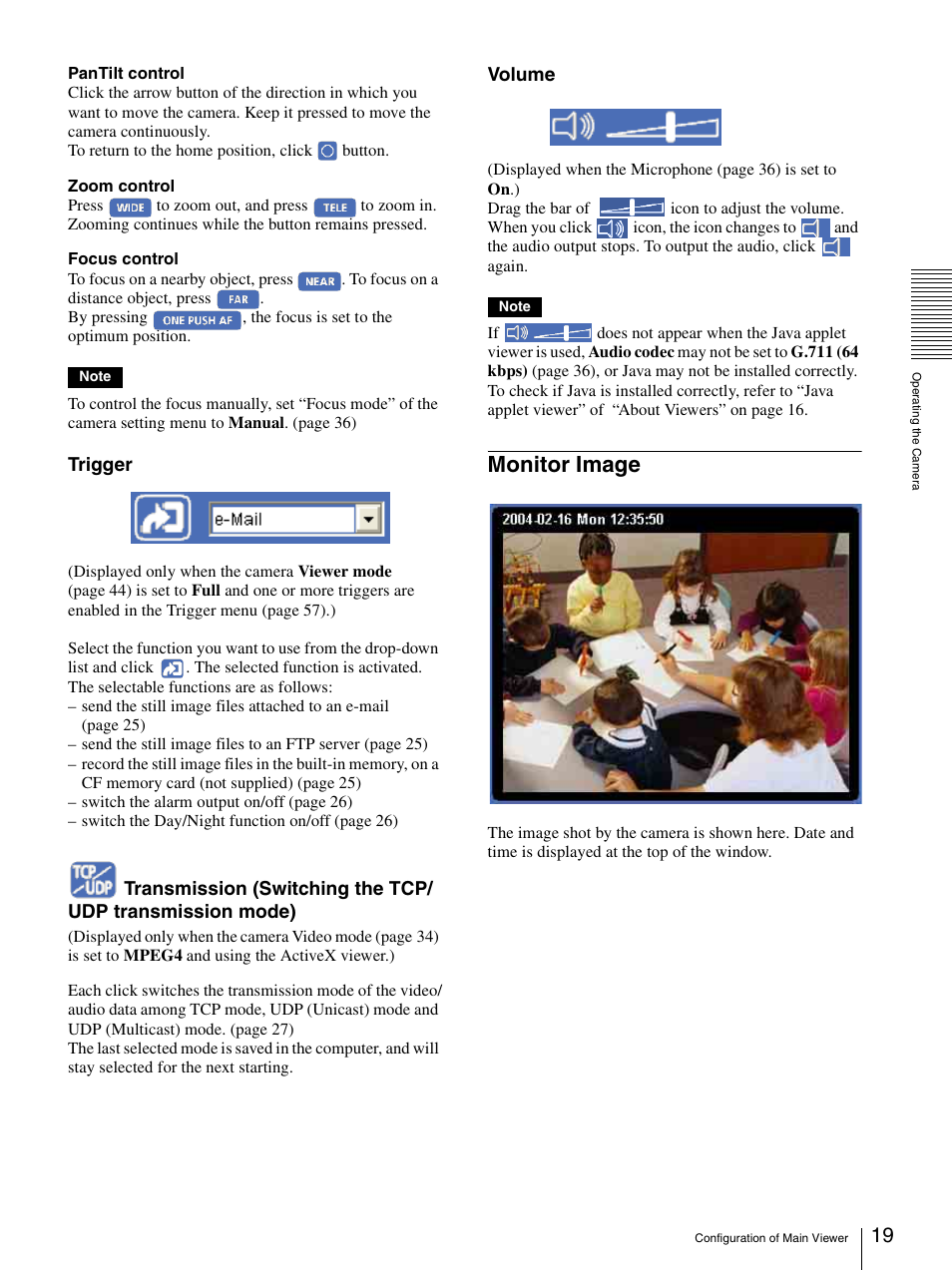 Monitor image | Sony SNC-RZ25P User Manual | Page 19 / 87