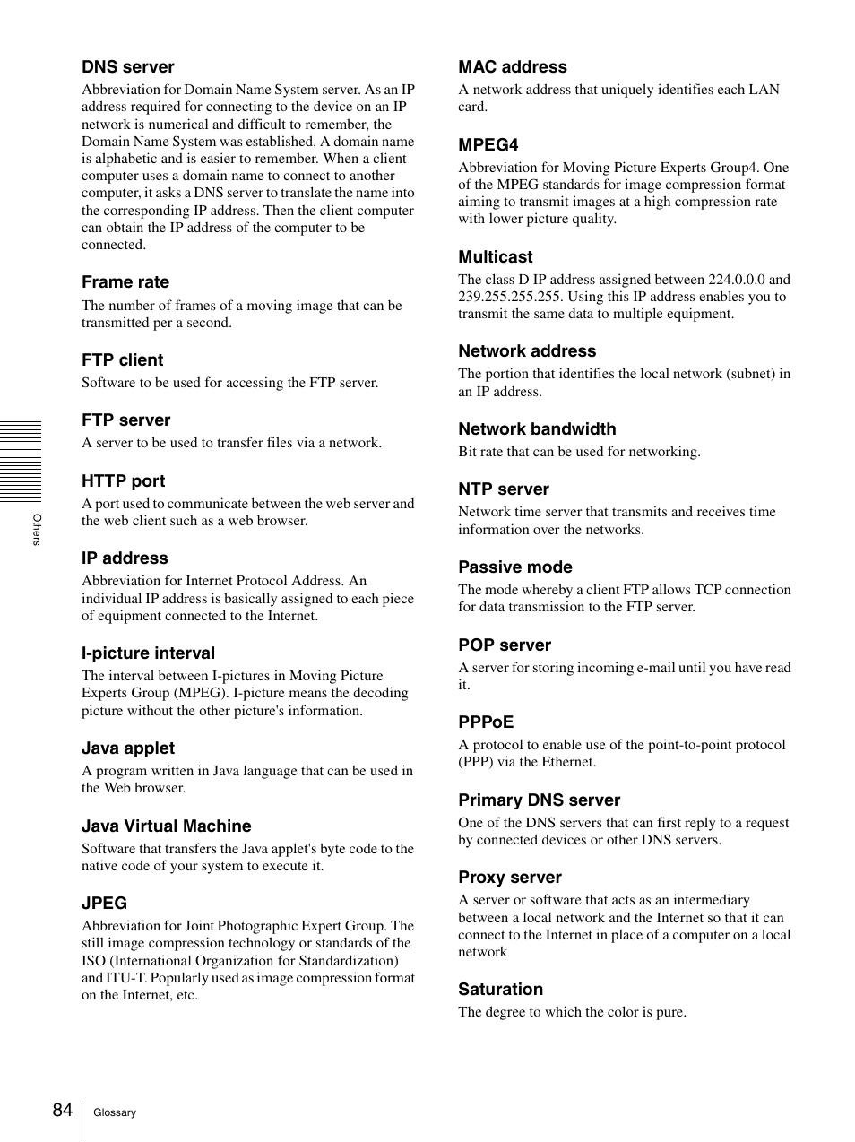 Sony SNC-RZ25P User Manual | Page 84 / 87