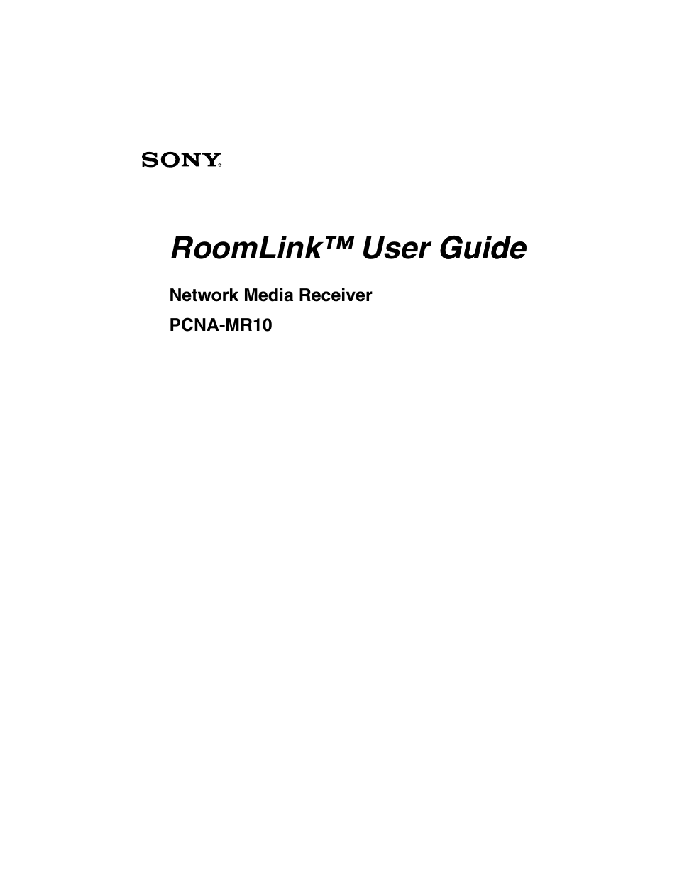 Sony PCNA-MR10 User Manual | 132 pages