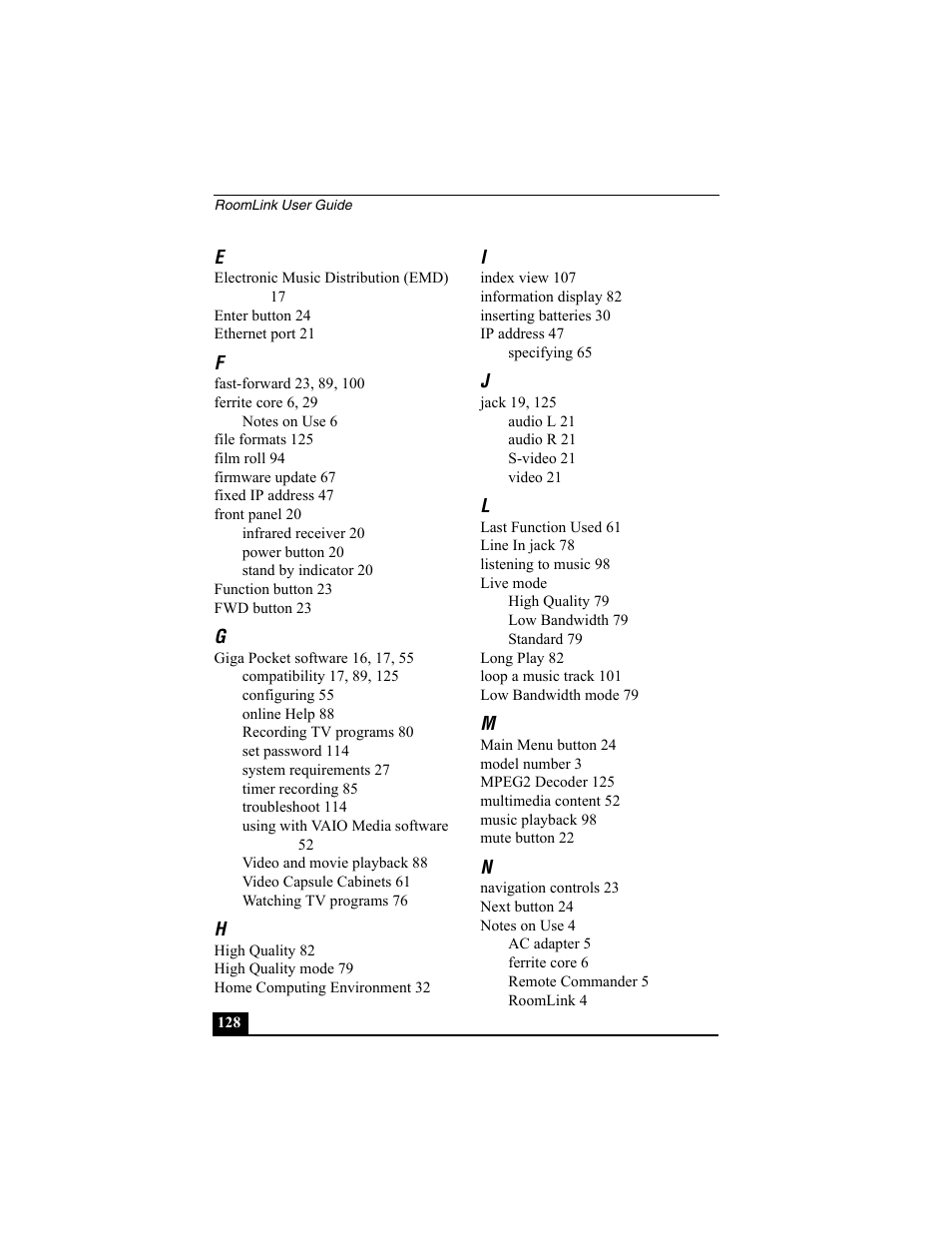 Sony PCNA-MR10 User Manual | Page 128 / 132