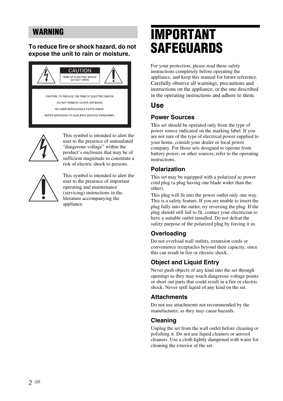 Important safeguards, Warning | Sony DPF-V900/V700 User Manual | Page 2 / 56