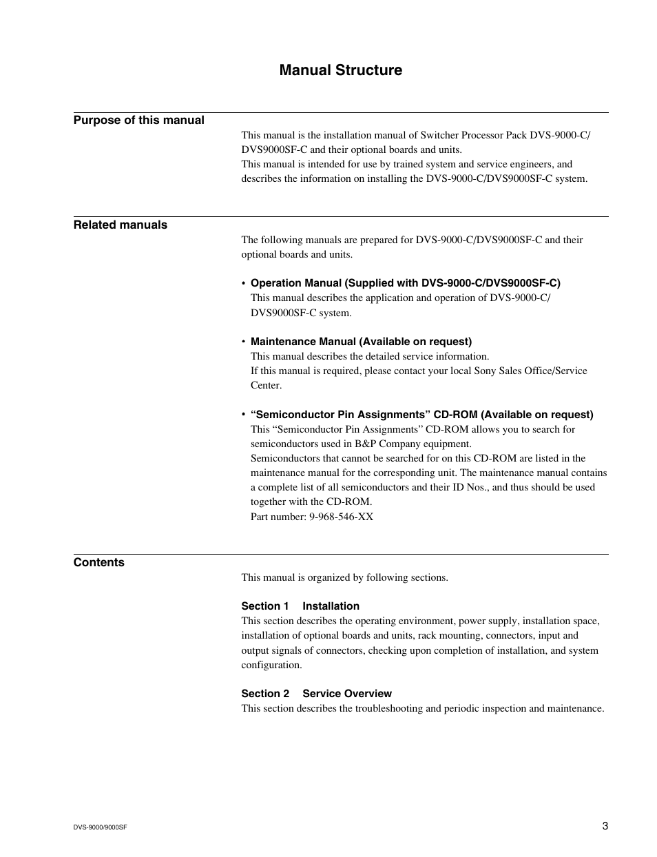 Sony DVS-9000-C User Manual | Page 7 / 42