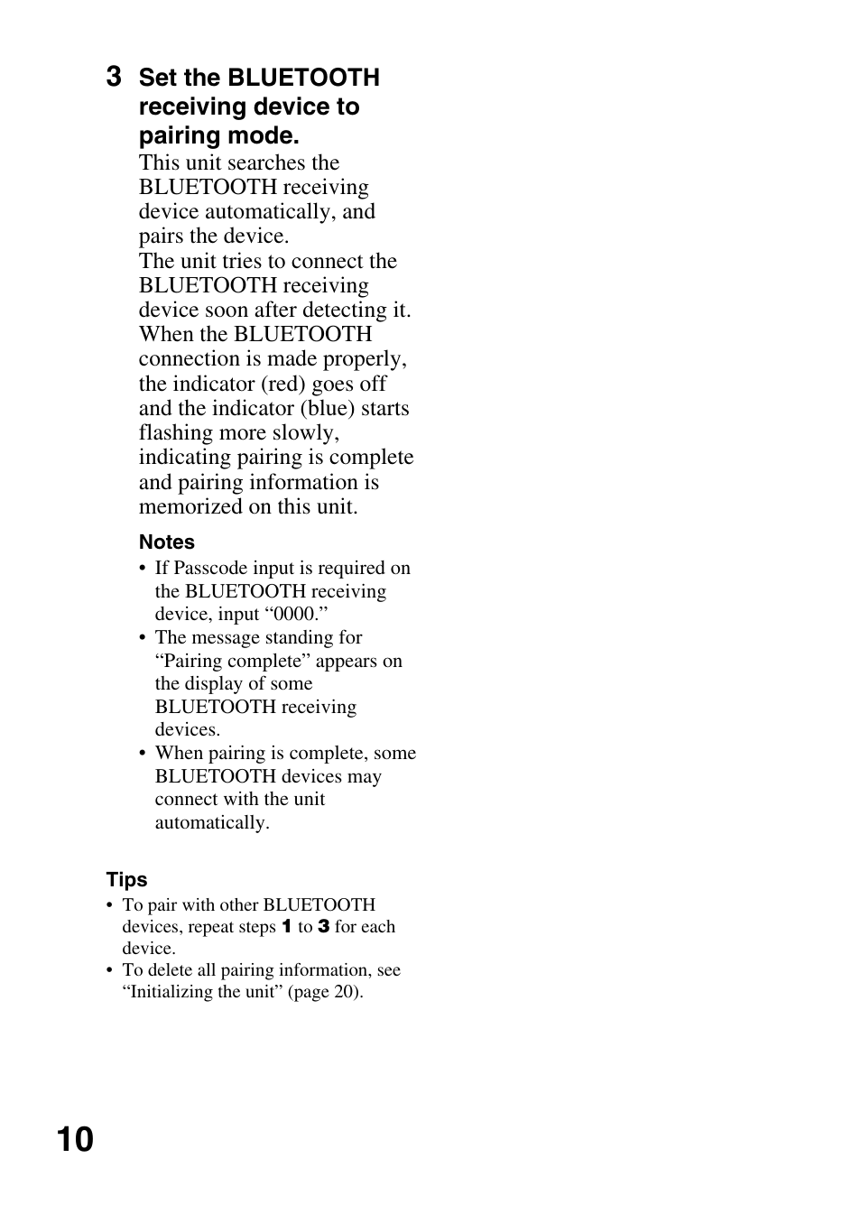 Sony TMR-BT10 User Manual | Page 10 / 24