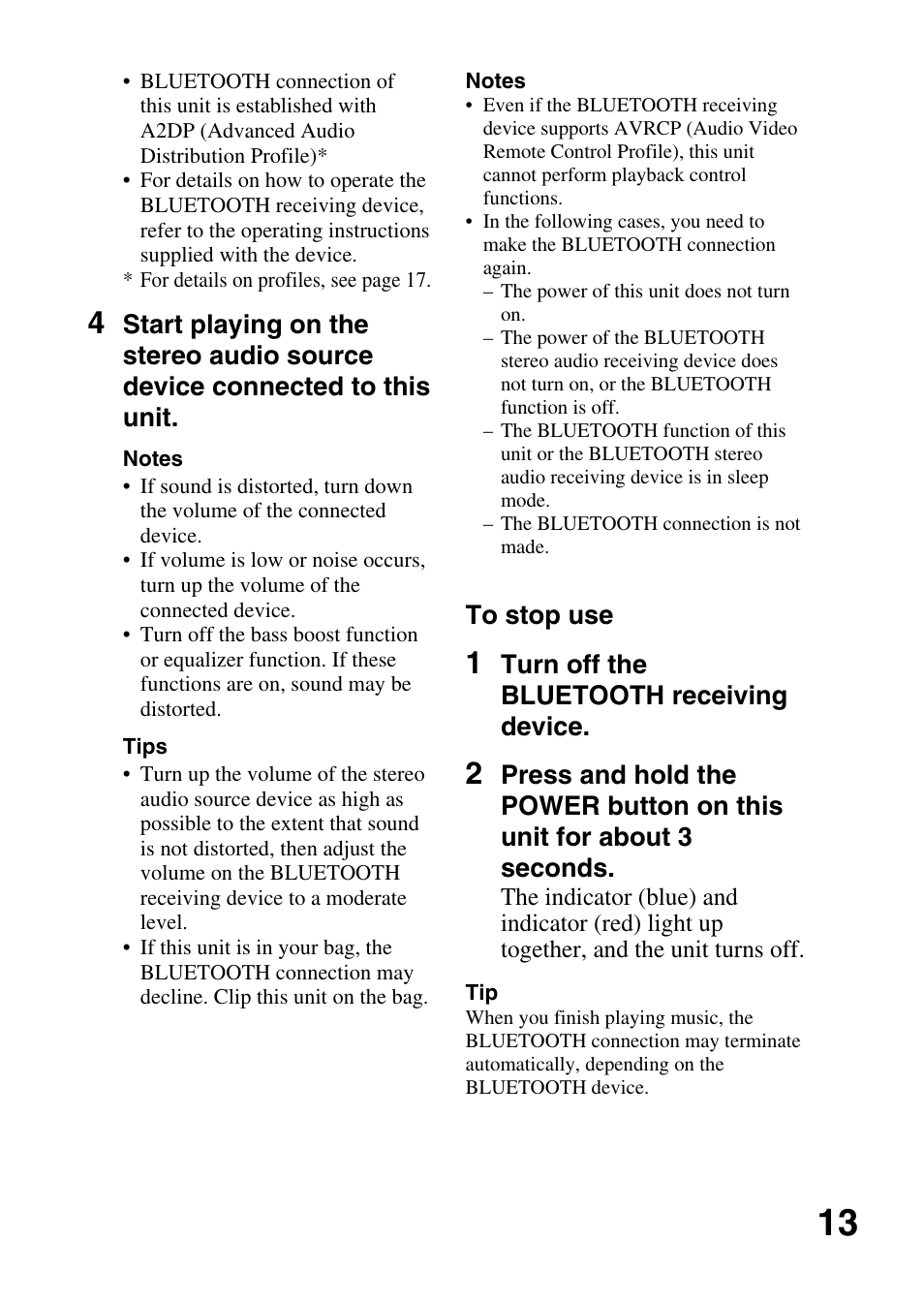 Sony TMR-BT10 User Manual | Page 13 / 24