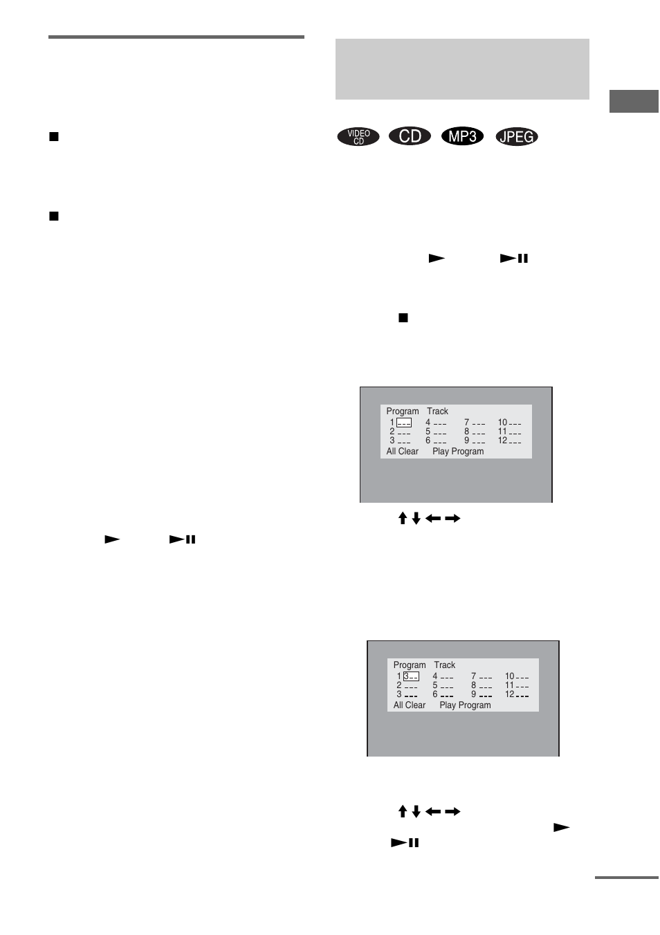 Creating your own program, Program play, Using the on-screen display | Sony CMT-GP8D User Manual | Page 15 / 52