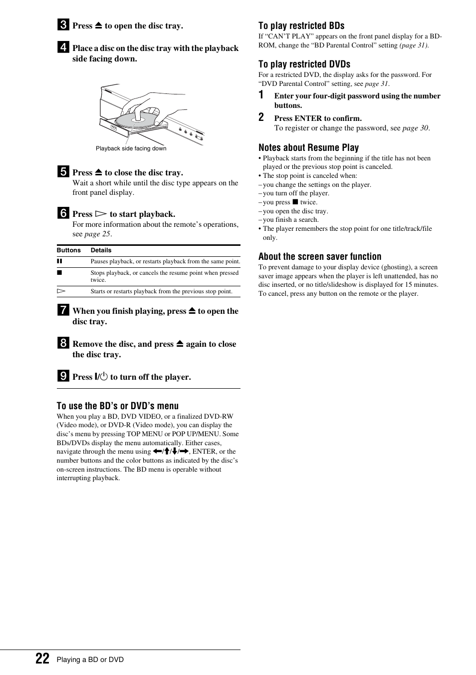 Sony BDP - S1 User Manual | Page 22 / 71