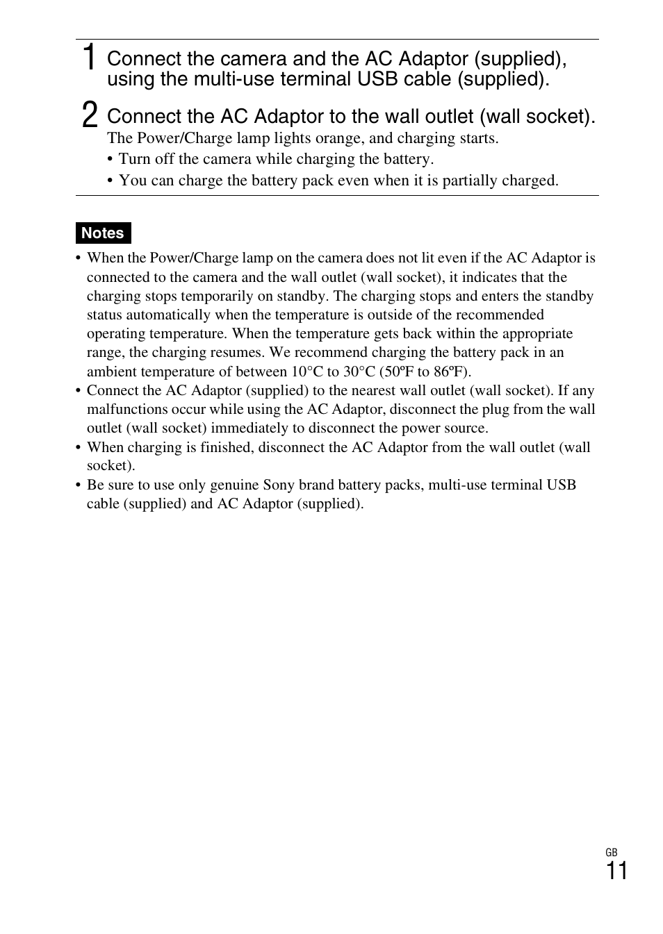 Sony AC-UB10/UB10B User Manual | Page 11 / 32