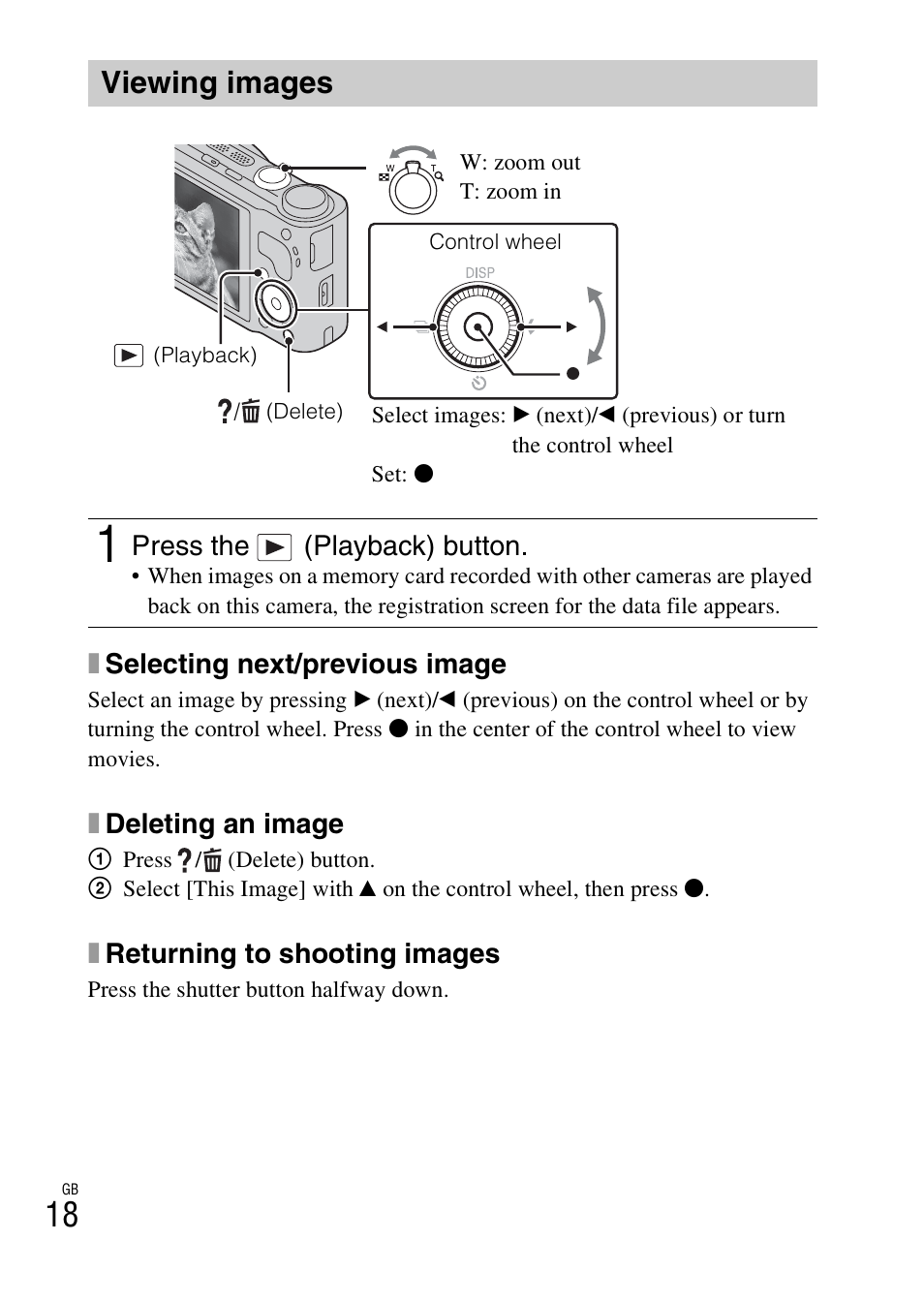 Viewing images | Sony AC-UB10/UB10B User Manual | Page 18 / 32