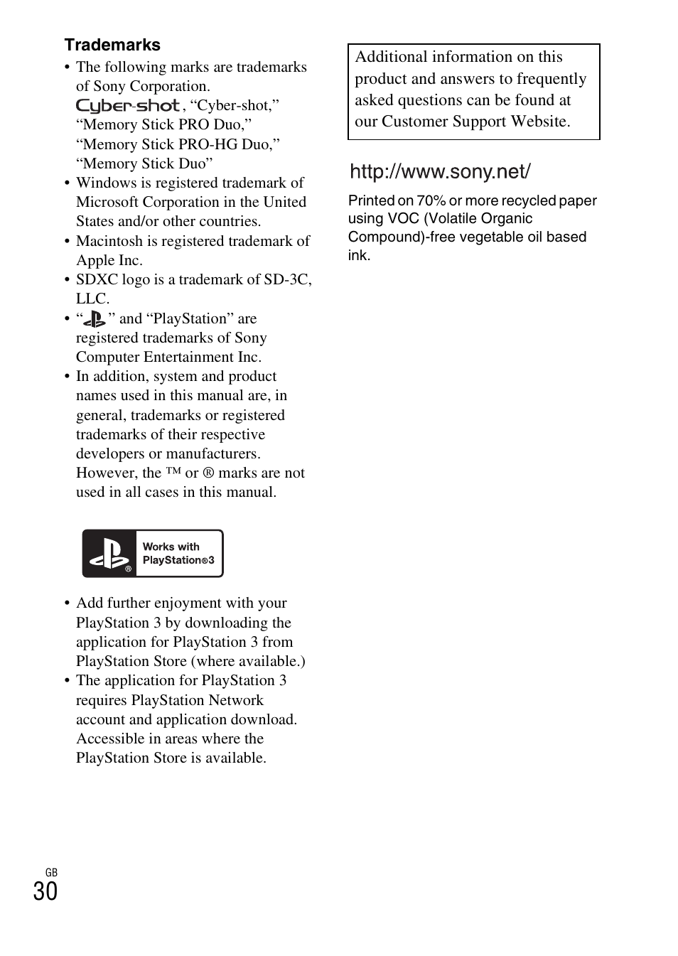 Sony AC-UB10/UB10B User Manual | Page 30 / 32