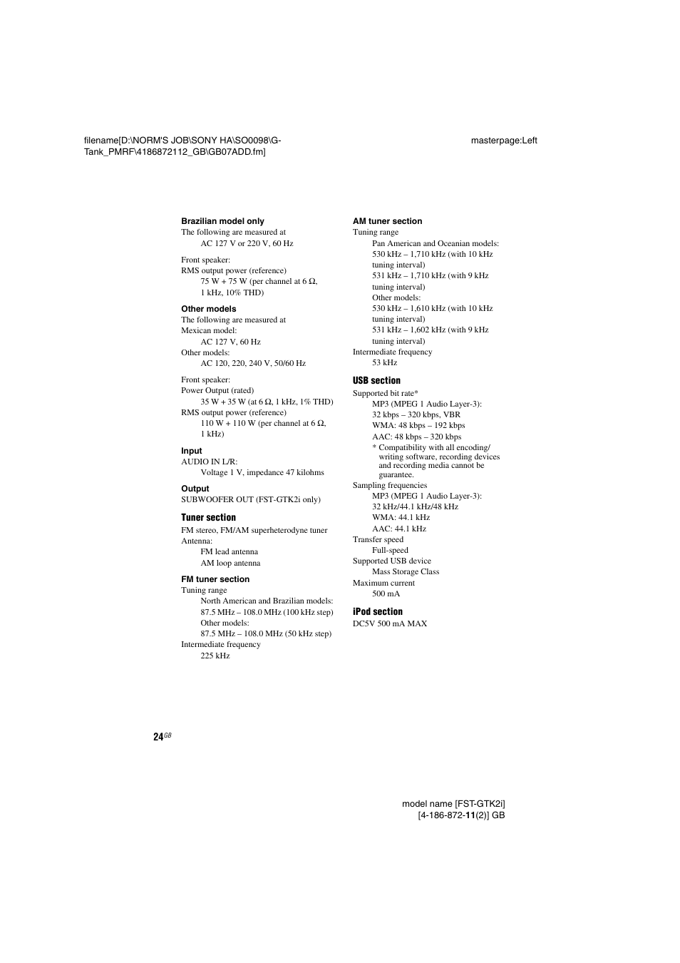 Sony FST-GTK1I User Manual | Page 24 / 28