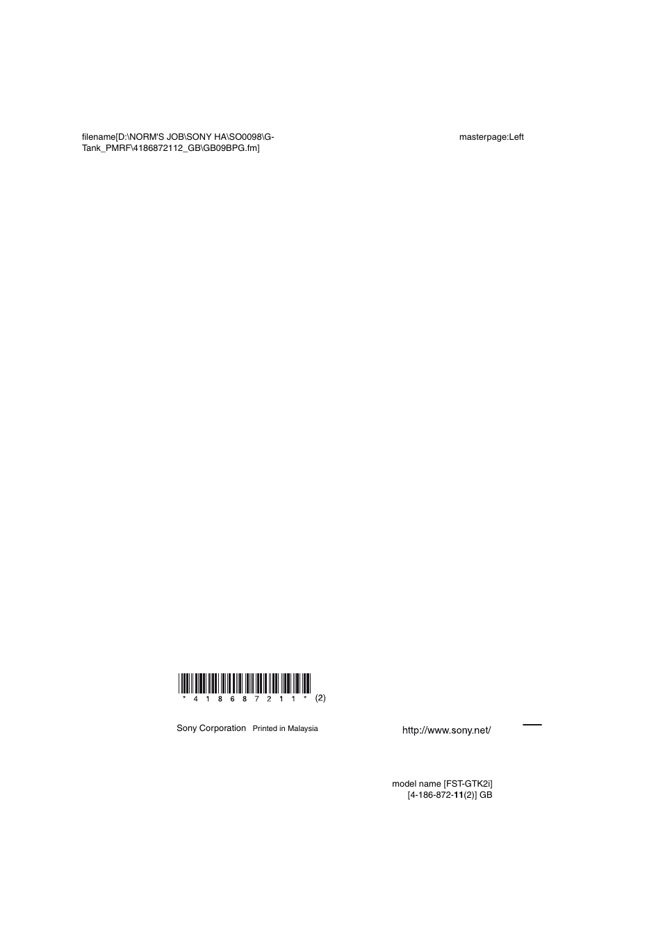 Sony FST-GTK1I User Manual | Page 28 / 28