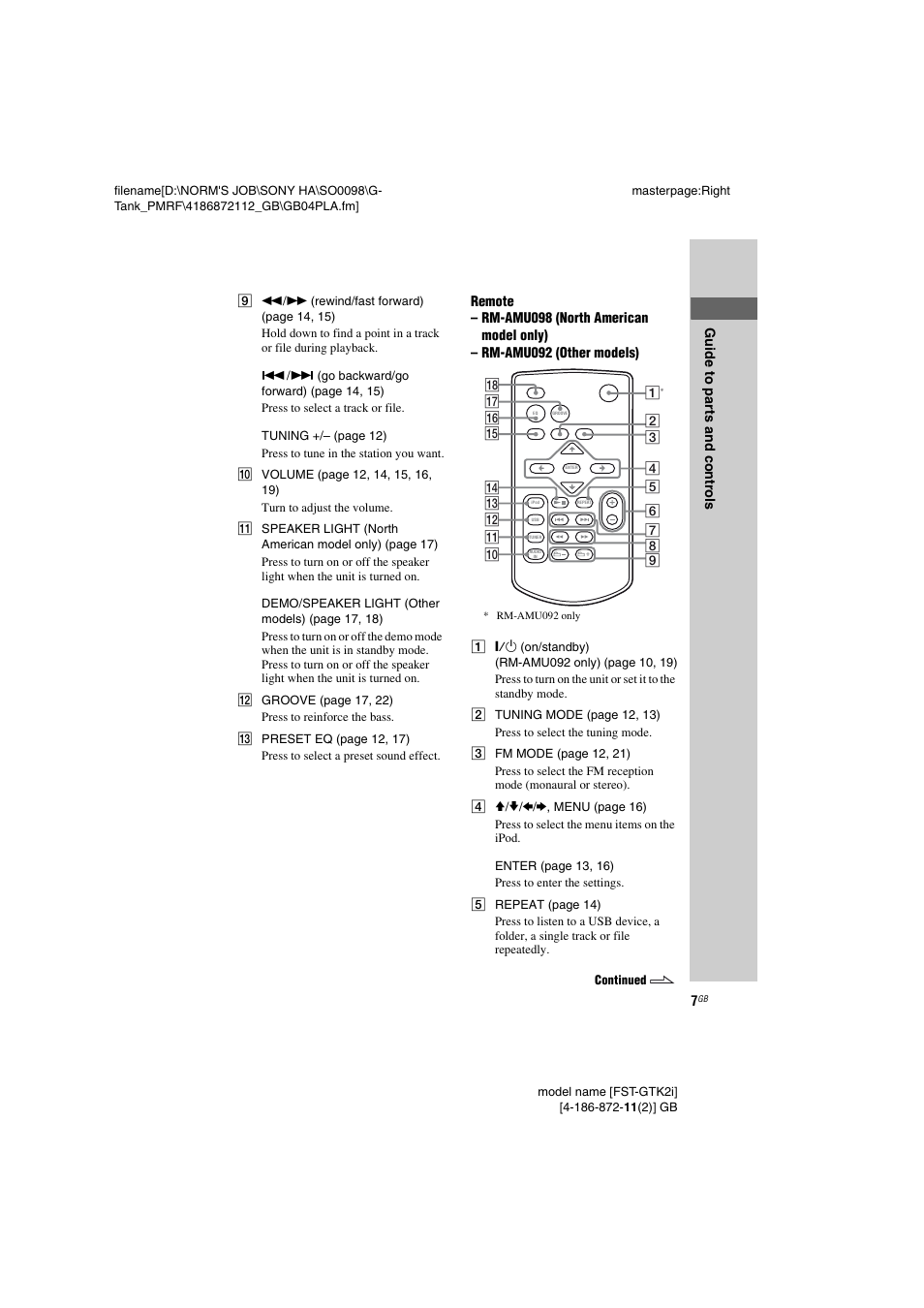 Sony FST-GTK1I User Manual | Page 7 / 28