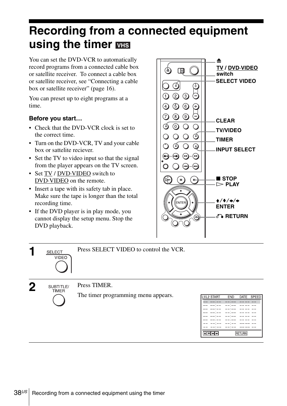Sony SLV-D281P User Manual | Page 38 / 116
