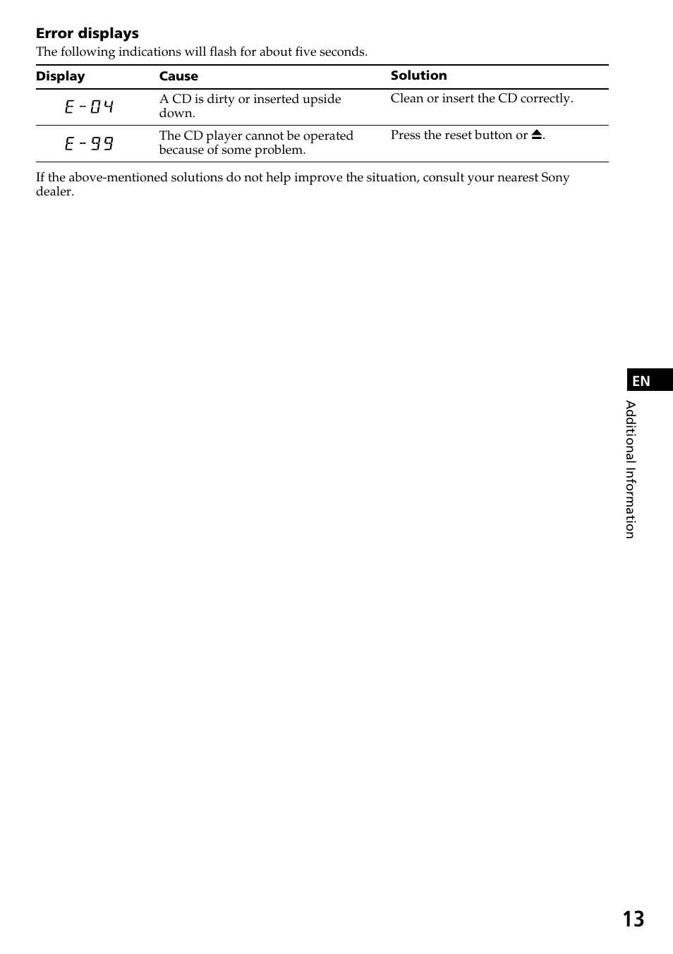 Sony CDX-3170 User Manual | Page 13 / 28