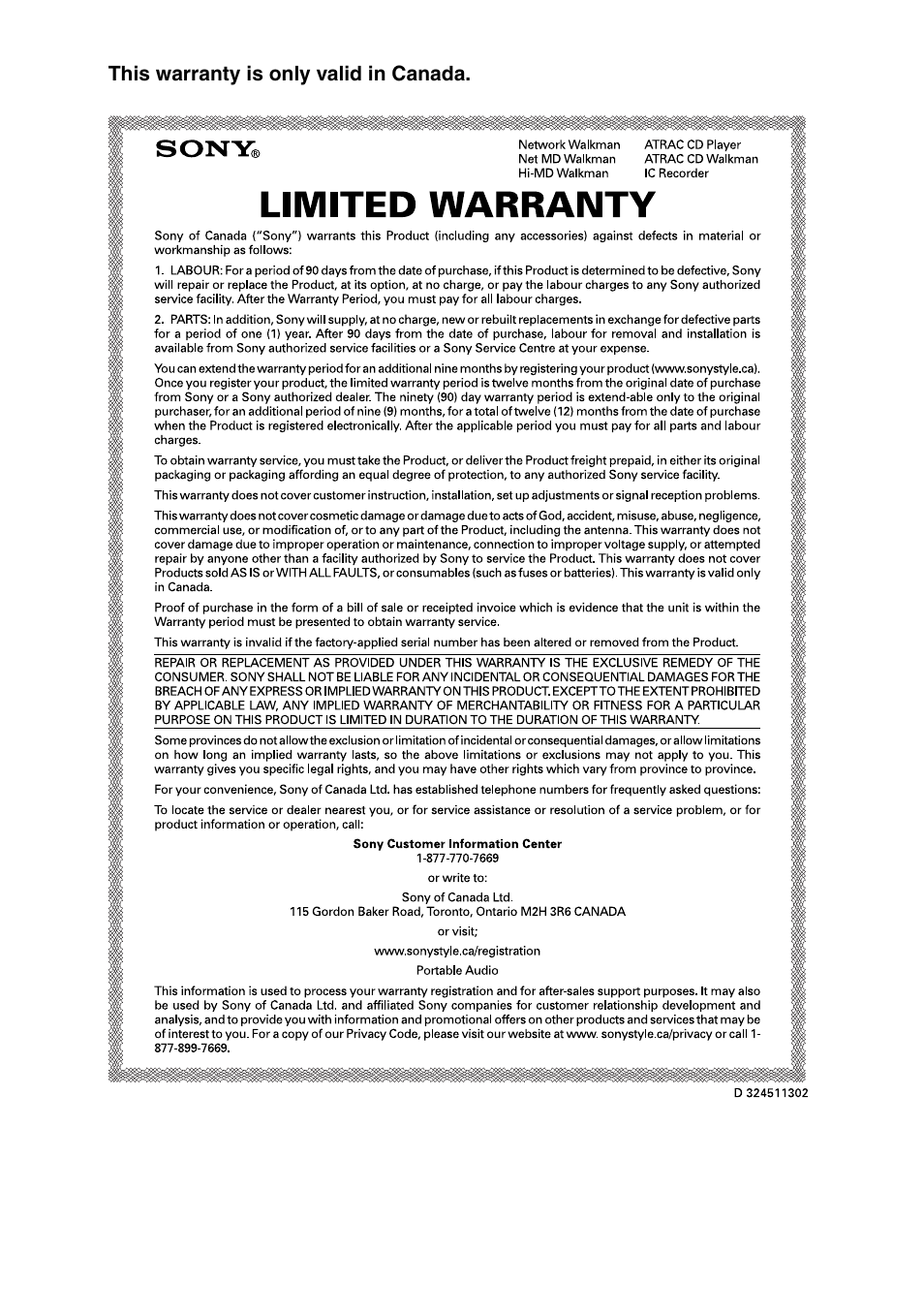 Sony D-NE20 User Manual | Page 39 / 39