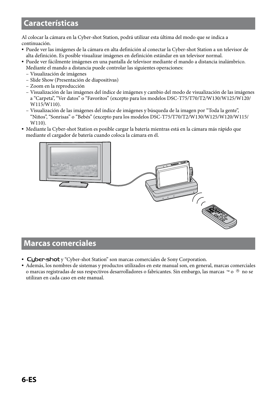 Características, Marcas comerciales, Características marcas comerciales | Sony CSS-HD2 User Manual | Page 40 / 96