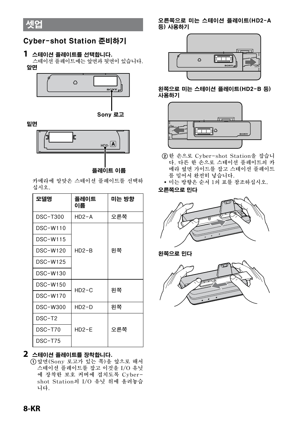 Cyber-shot station 준비하기 | Sony CSS-HD2 User Manual | Page 86 / 96