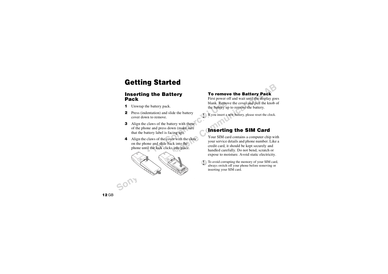 Getting started | Sony CMD-J7 User Manual | Page 12 / 68