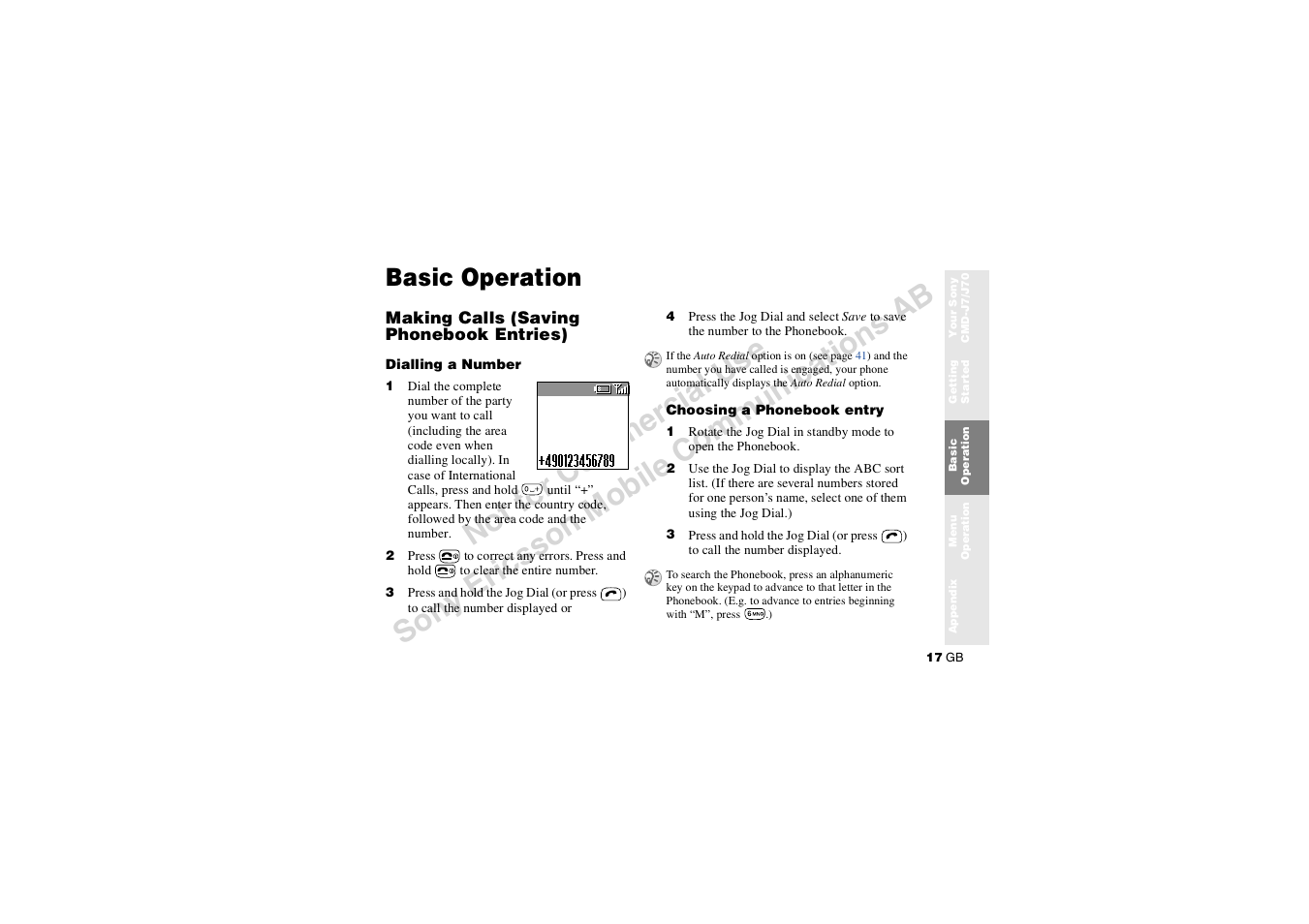 Basic operation | Sony CMD-J7 User Manual | Page 17 / 68