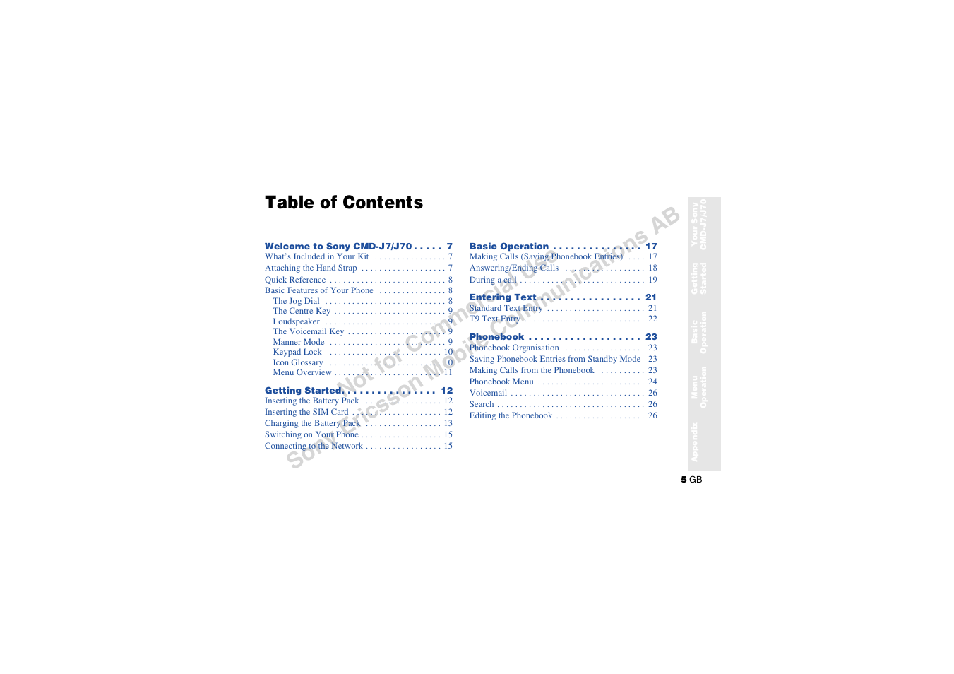 Sony CMD-J7 User Manual | Page 5 / 68