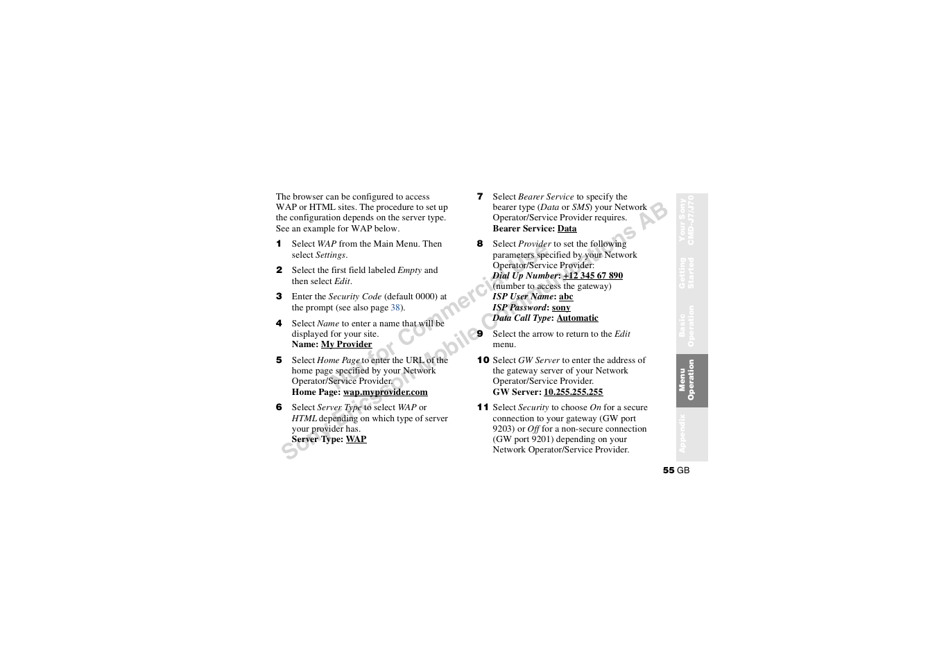 Sony CMD-J7 User Manual | Page 55 / 68
