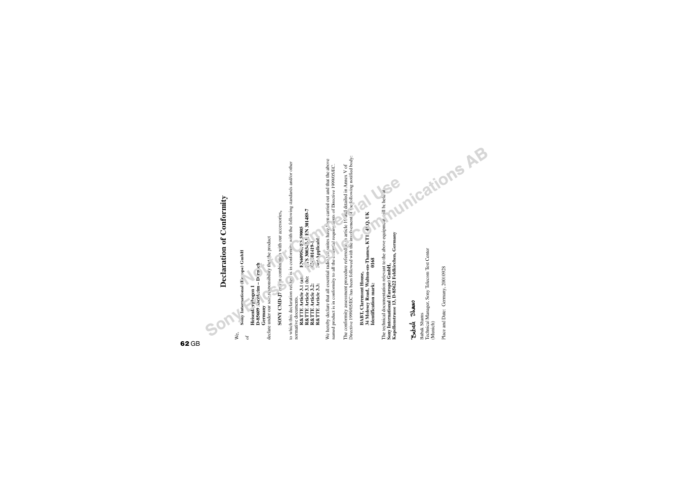 Sony CMD-J7 User Manual | Page 62 / 68