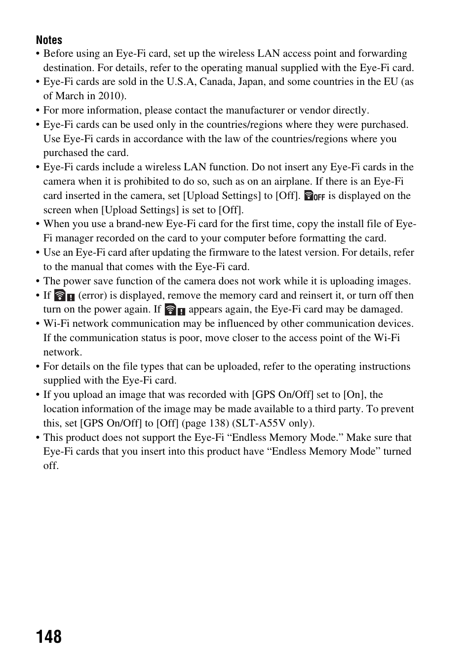 Sony a (alpha) SLT-A55VL User Manual | Page 148 / 203