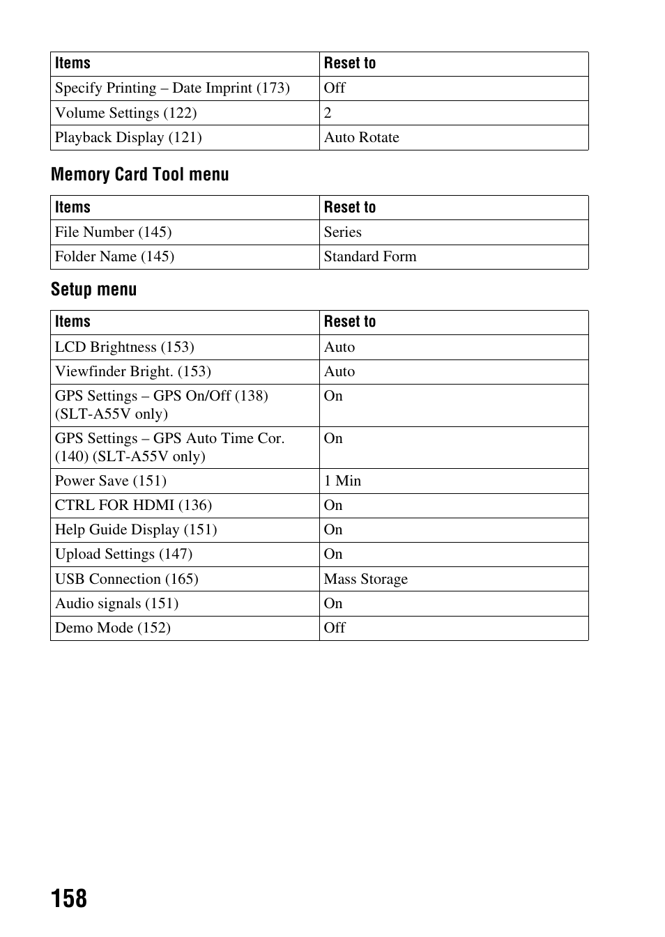 Sony a (alpha) SLT-A55VL User Manual | Page 158 / 203