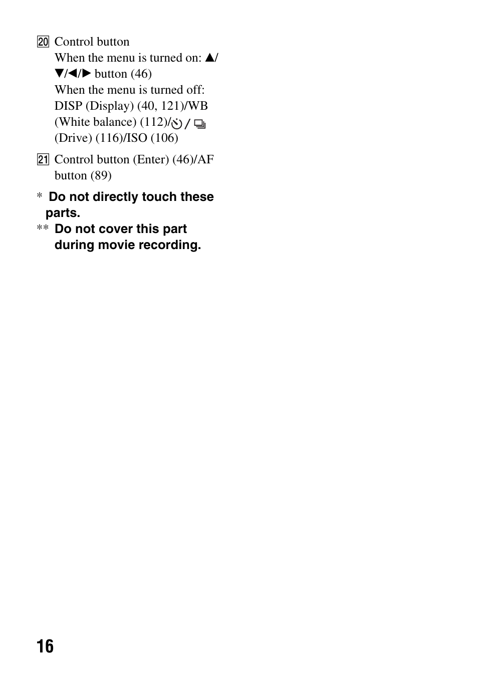 Sony a (alpha) SLT-A55VL User Manual | Page 16 / 203