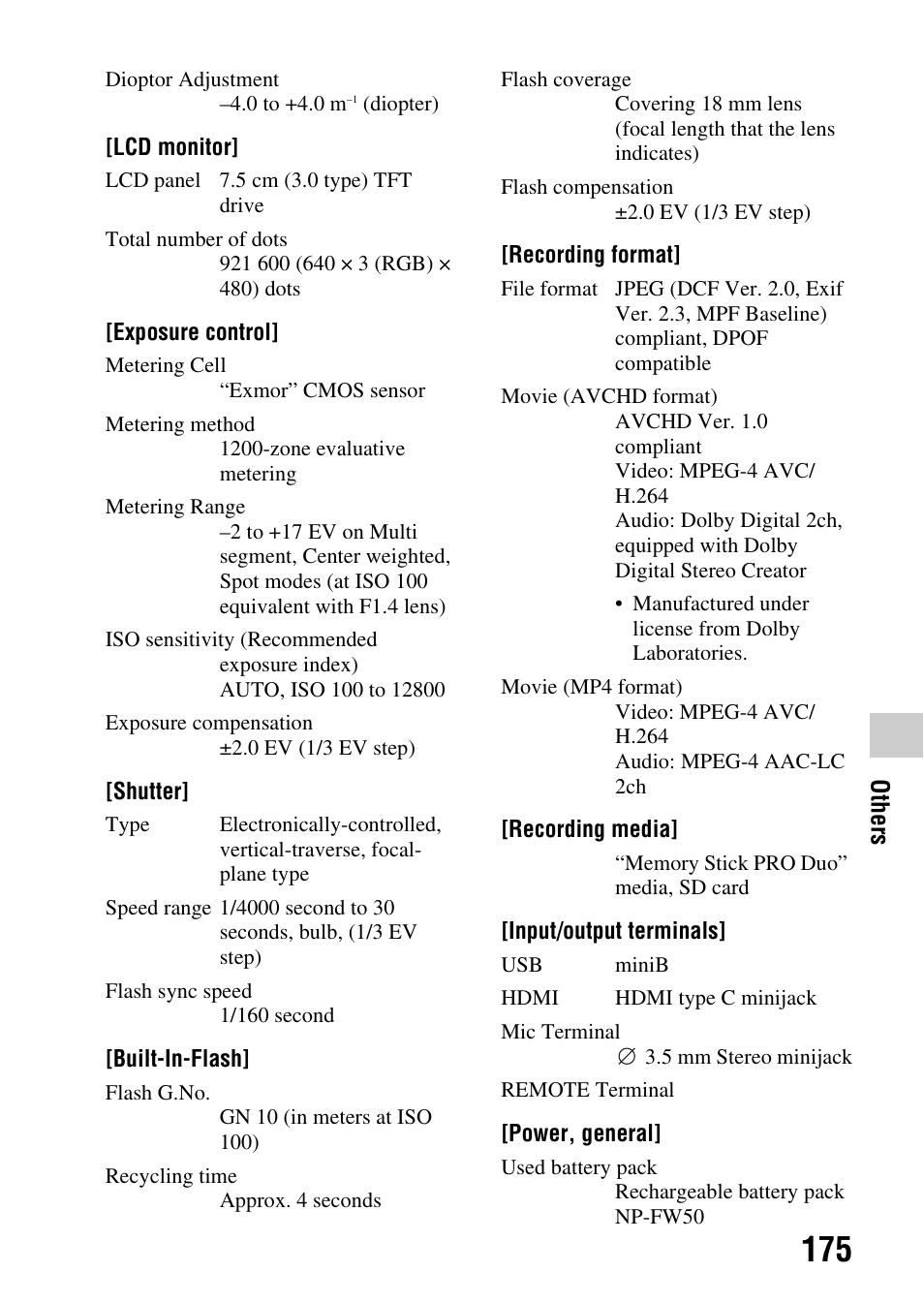 Sony a (alpha) SLT-A55VL User Manual | Page 175 / 203