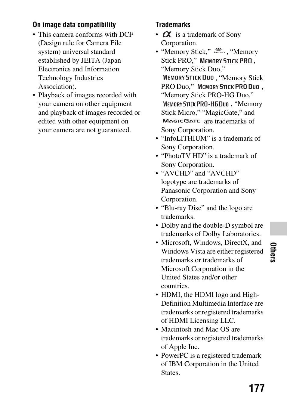 Sony a (alpha) SLT-A55VL User Manual | Page 177 / 203