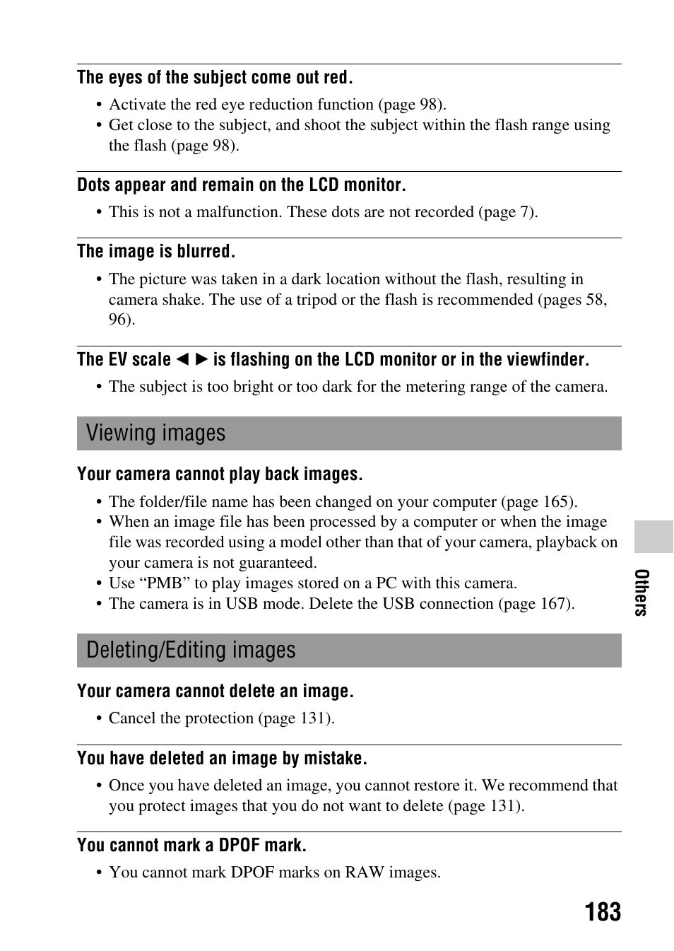 Viewing images deleting/editing images | Sony a (alpha) SLT-A55VL User Manual | Page 183 / 203