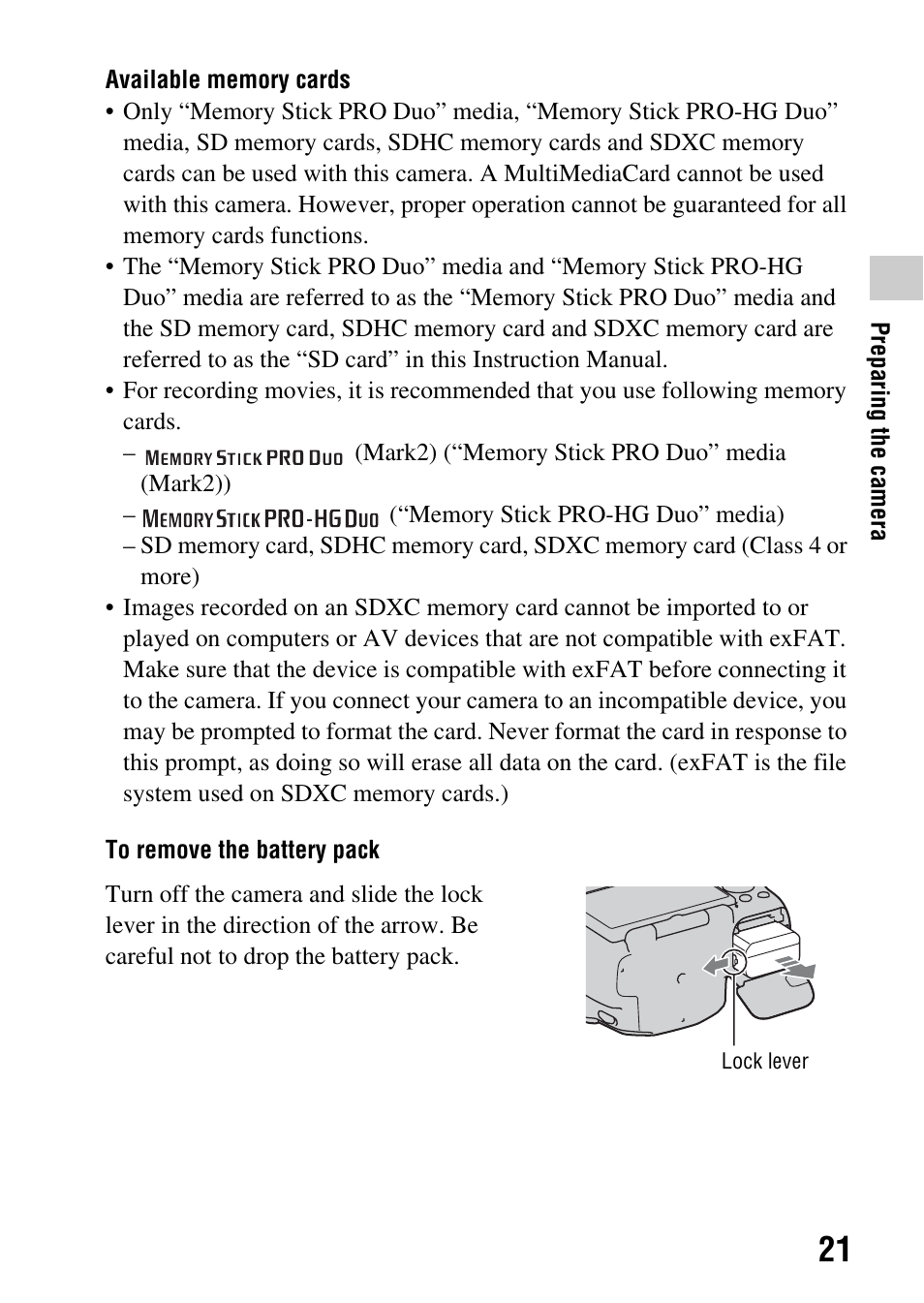 Sony a (alpha) SLT-A55VL User Manual | Page 21 / 203