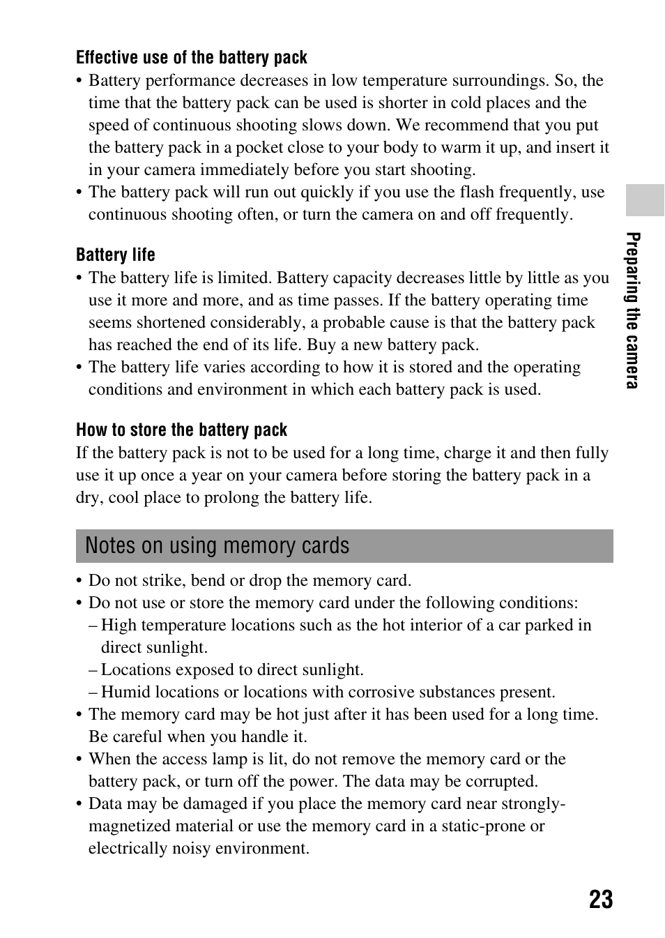 Sony a (alpha) SLT-A55VL User Manual | Page 23 / 203