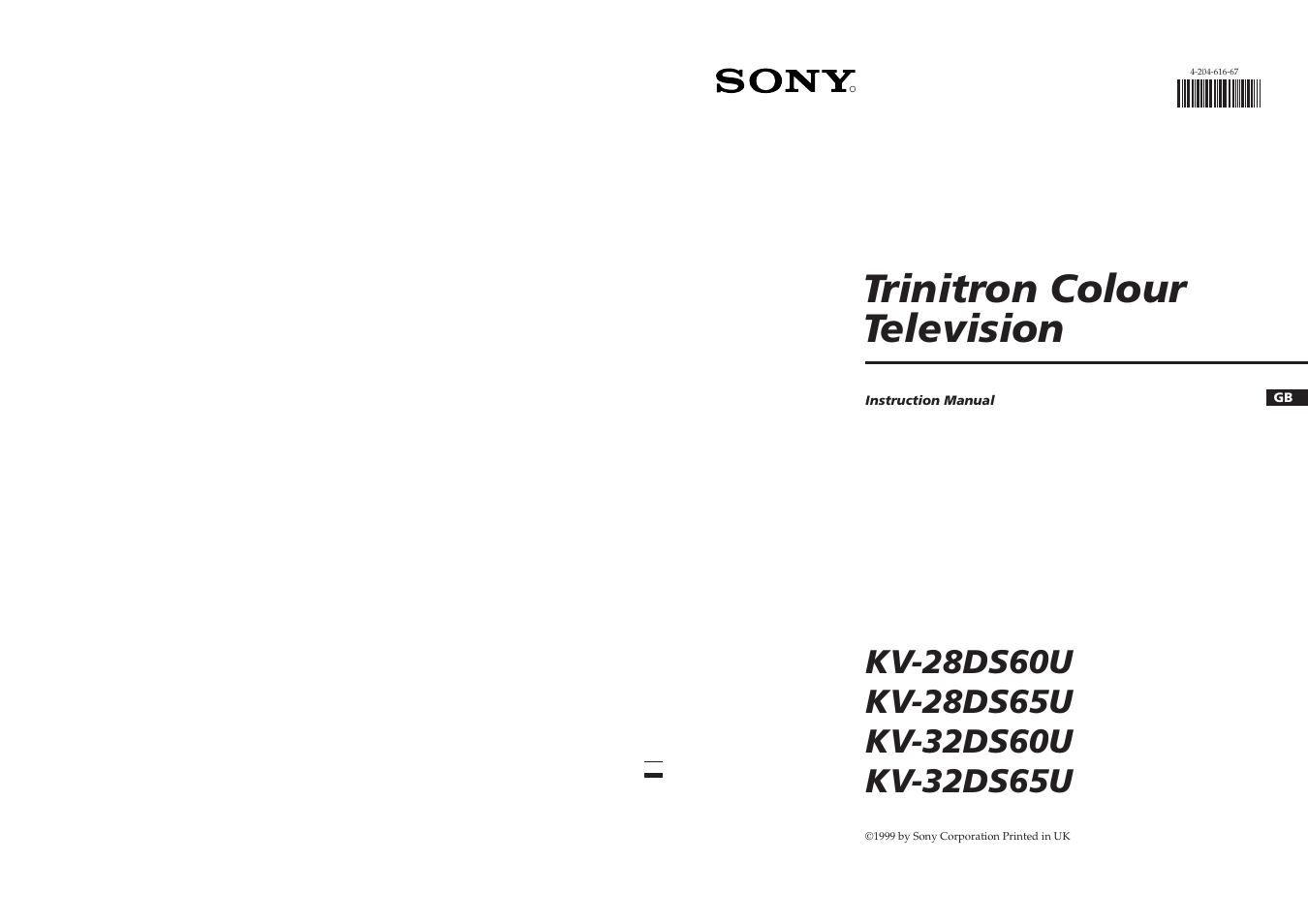 Sony KV-28DS65U User Manual | 38 pages