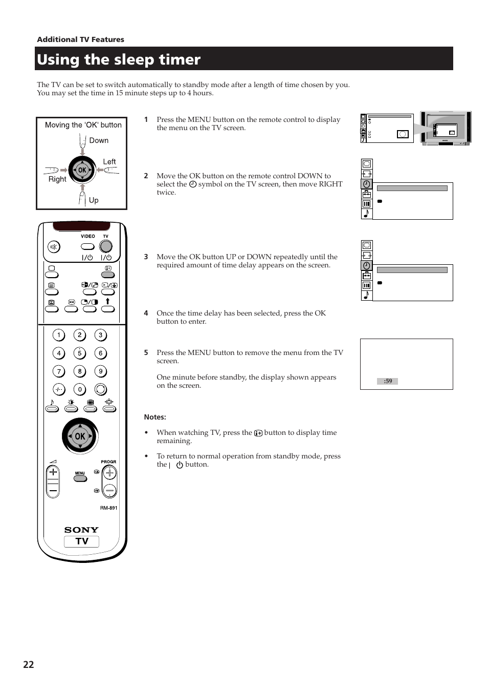 Using the sleep timer | Sony KV-28DS65U User Manual | Page 24 / 38