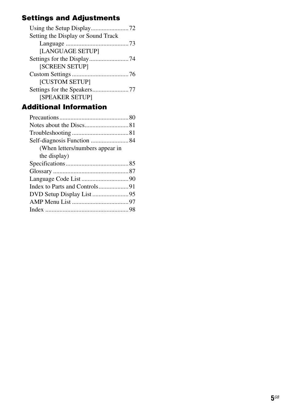 Sony DAV-DX150 User Manual | Page 5 / 100
