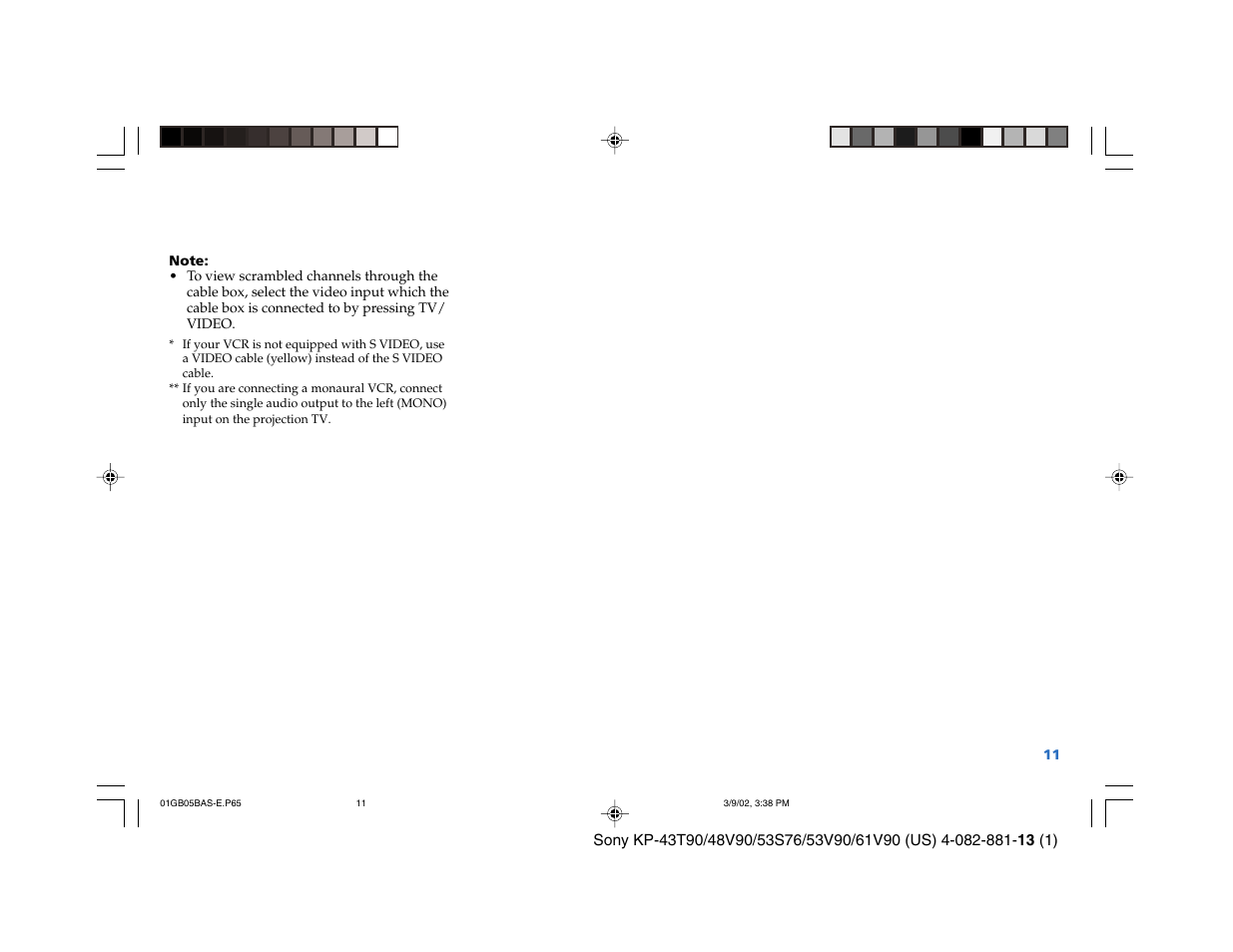 Sony KP-53S76 User Manual | Page 15 / 58