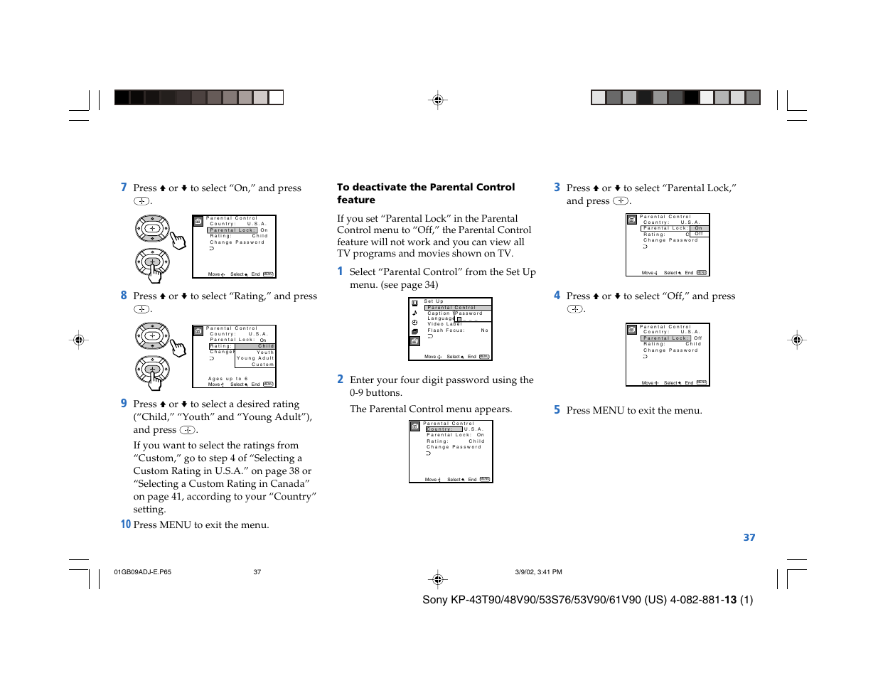 Sony KP-53S76 User Manual | Page 41 / 58