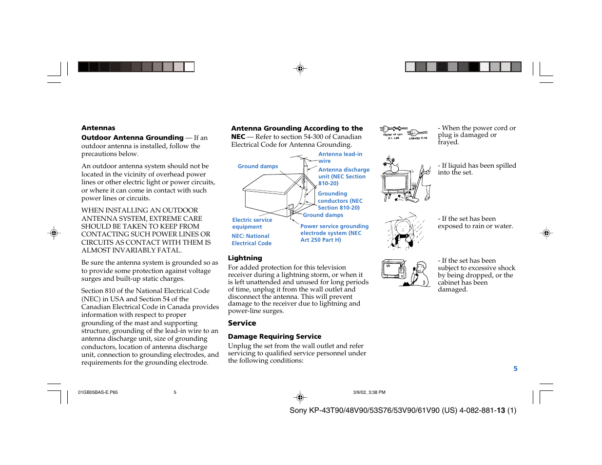 Sony KP-53S76 User Manual | Page 9 / 58