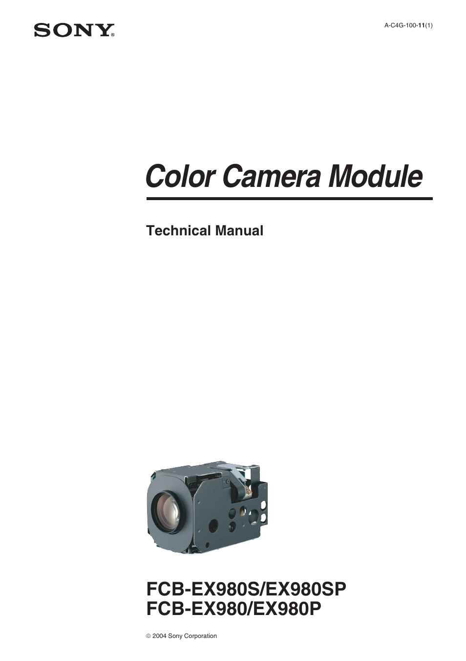 Sony FCB-EX980S User Manual | 61 pages