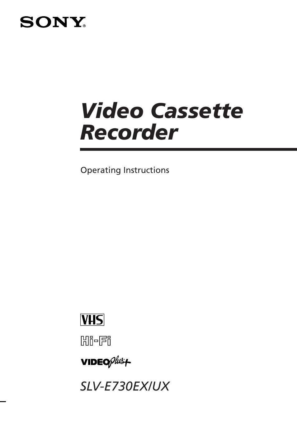 Sony SLV-E730EX/UX User Manual | 64 pages