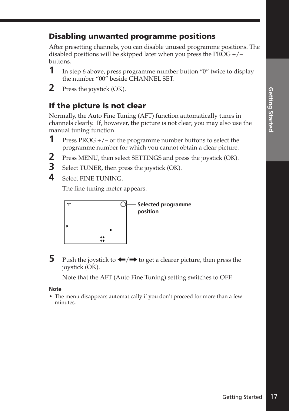 Disabling unwanted programme positions, If the picture is not clear | Sony SLV-E730EX/UX User Manual | Page 17 / 64